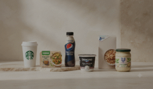 Mung bean protein formulation concept featuring protein-rich food and beverage products from leading global food brands